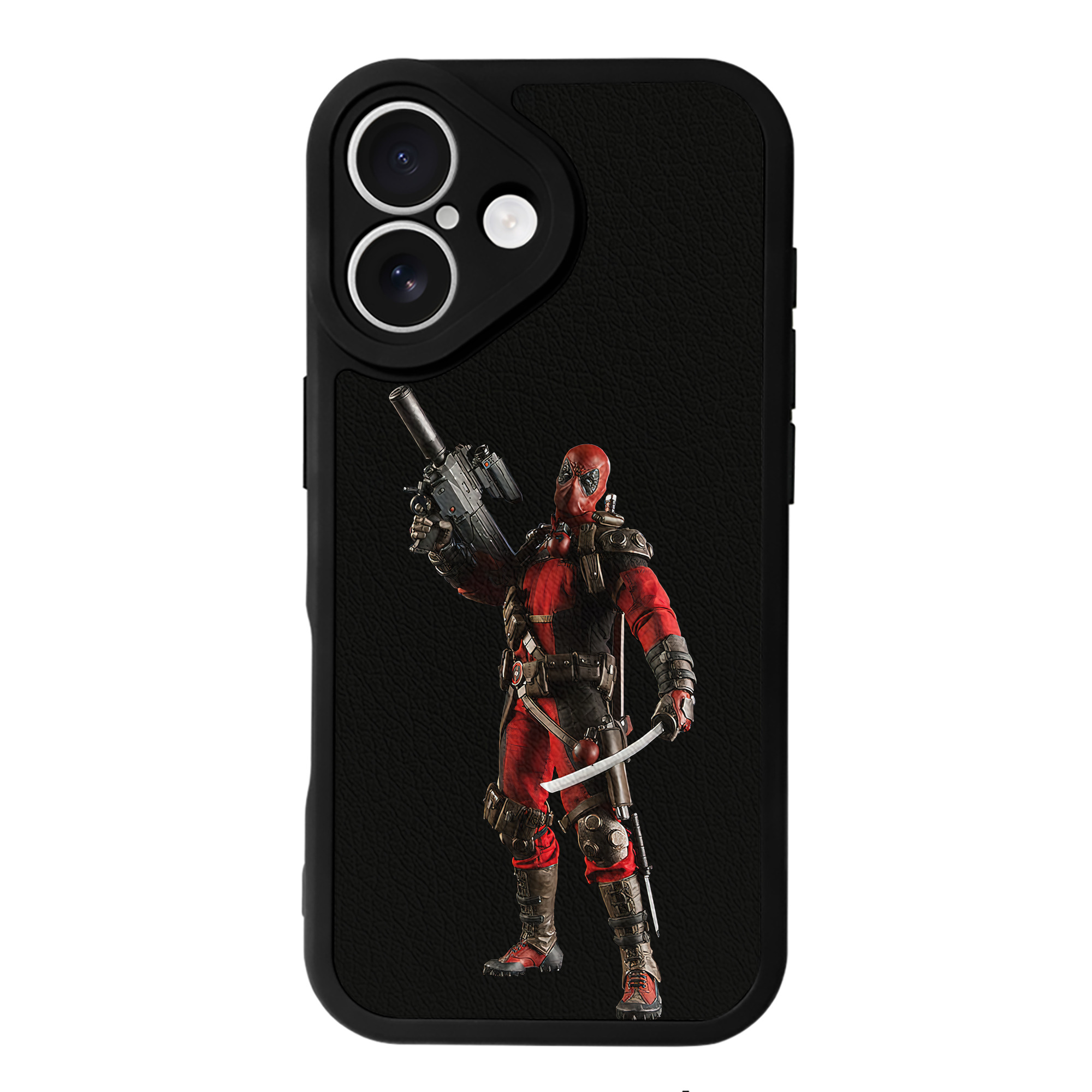 （画像用） Deadpool デッドプール 【iPhone 16シリーズ対応】シリコンスマホケース（レザー調） 材質：シリコン